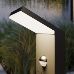 Lucande LED-gadelampe Nevio, sensor, 60 cm, antracit