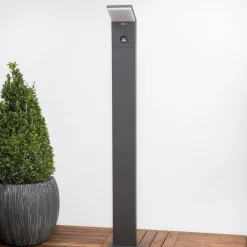 LED-gadelampe Nevio, sensor, 100 cm, antracit^Lucande Hot
