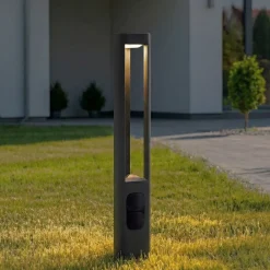 Lucande Terrassebelysning|Gadebelysning>LED-gadelampe Pirron, højde 80 cm, stikkontakt, IP54