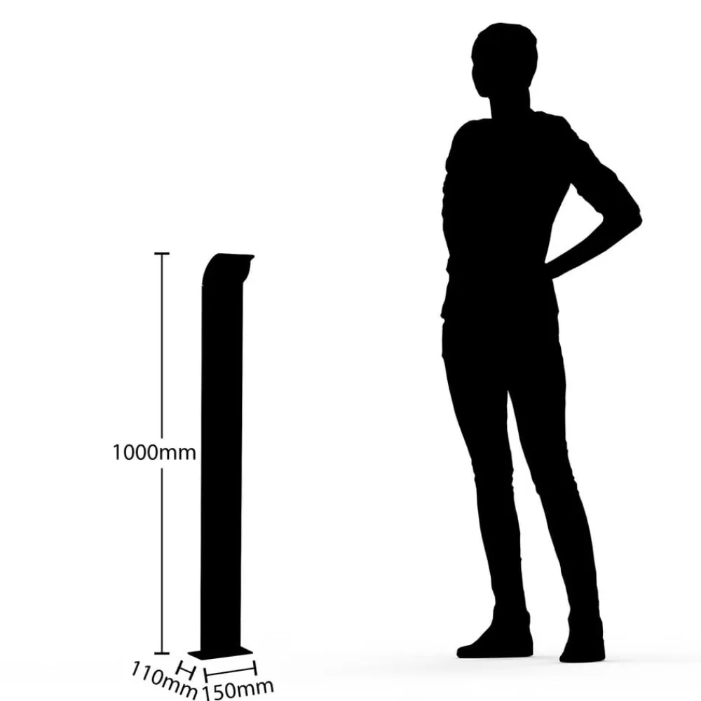 Lucande LED-gadelampe Tinna, 100 cm, antracit, IP65