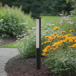 Lucande LED-gadelampe Tuberia, antracit, metal, 80 cm