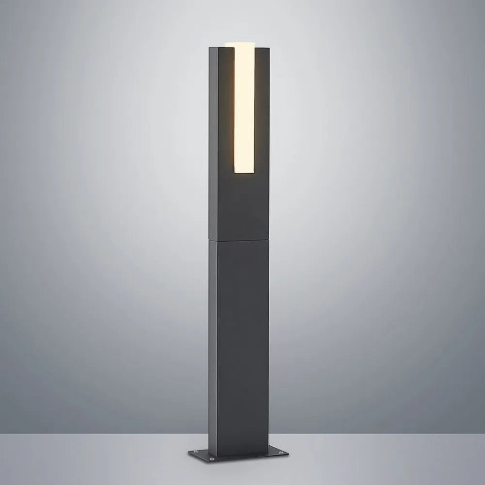 Lucande LED-gadelampe Virgalia, 65 cm, IP65, antracit