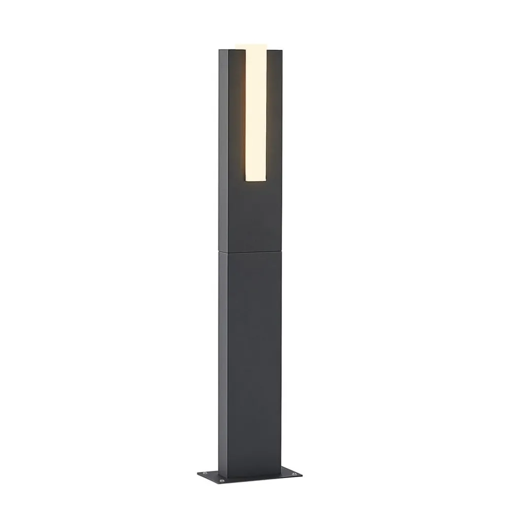 Lucande LED-gadelampe Virgalia, 65 cm, IP65, antracit