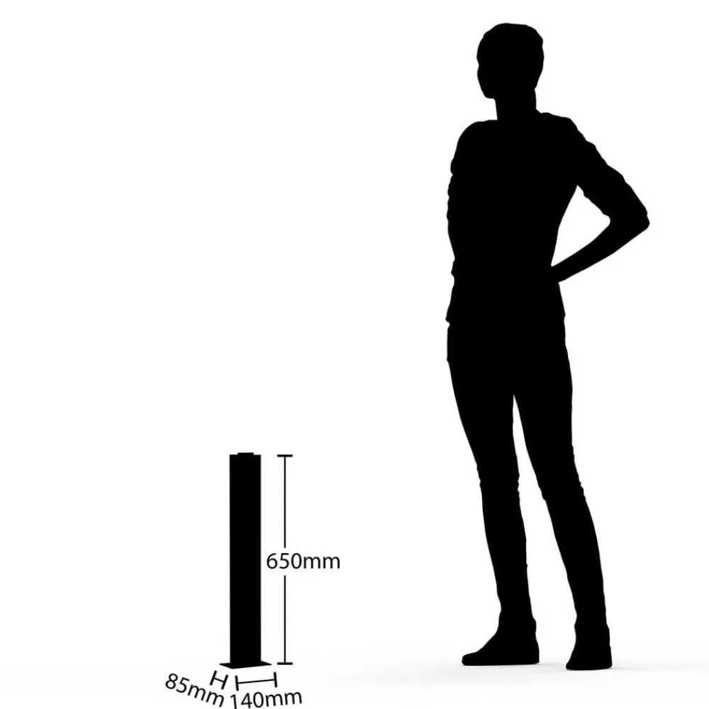 Lucande LED-gadelampe Virgalia, 65 cm, IP65, antracit