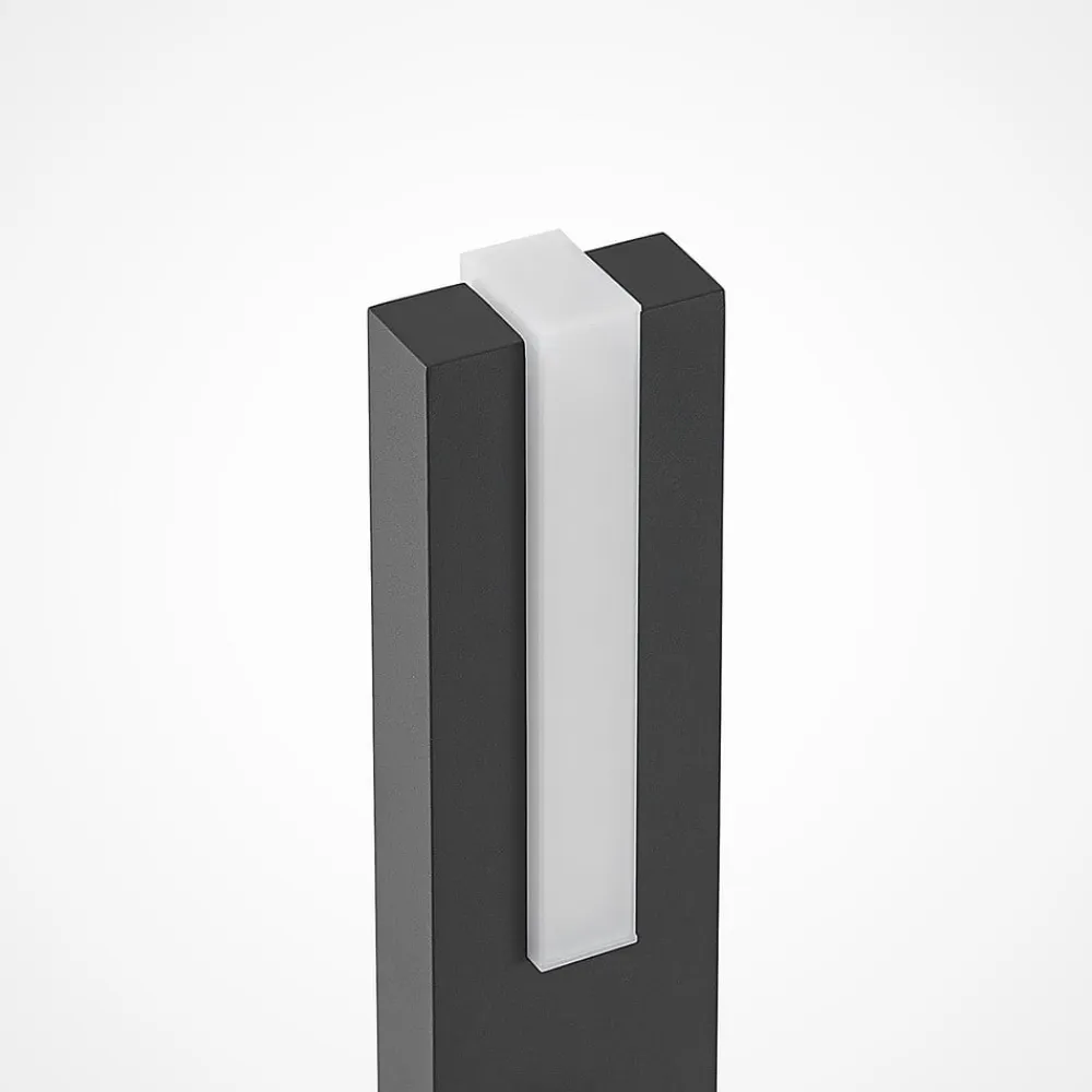 Lucande LED-gadelampe Virgalia, 65 cm, IP65, antracit