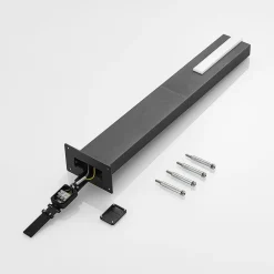 Lucande LED-gadelampe Virgalia, 65 cm, IP65, antracit