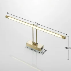 LED-gallerilampe Dimitrij, messing, metal, 54 cm^Lucande Clearance
