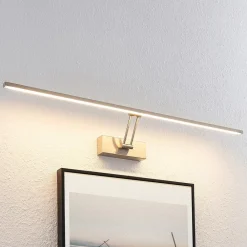 Lucande Gang|Væglamper>LED-gallerilampe Thibaud, 84 cm, nikkel, aluminium