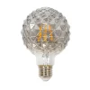 Lucande LED-globepære G95, E27 3,8W, 1800K, struktur, røgfarvet