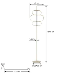 Lucande LED-gulvlampe Audrina, beige, metal, dæmpbar
