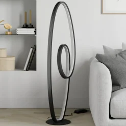 Lucande LED-gulvlampe Bronwyn, 122 cm, antracit, aluminium