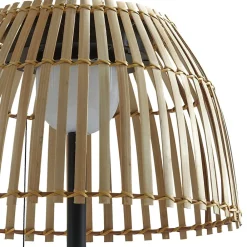 Lucande LED-gulvlampe Eligio, bambus, Ø 39 cm, RGB