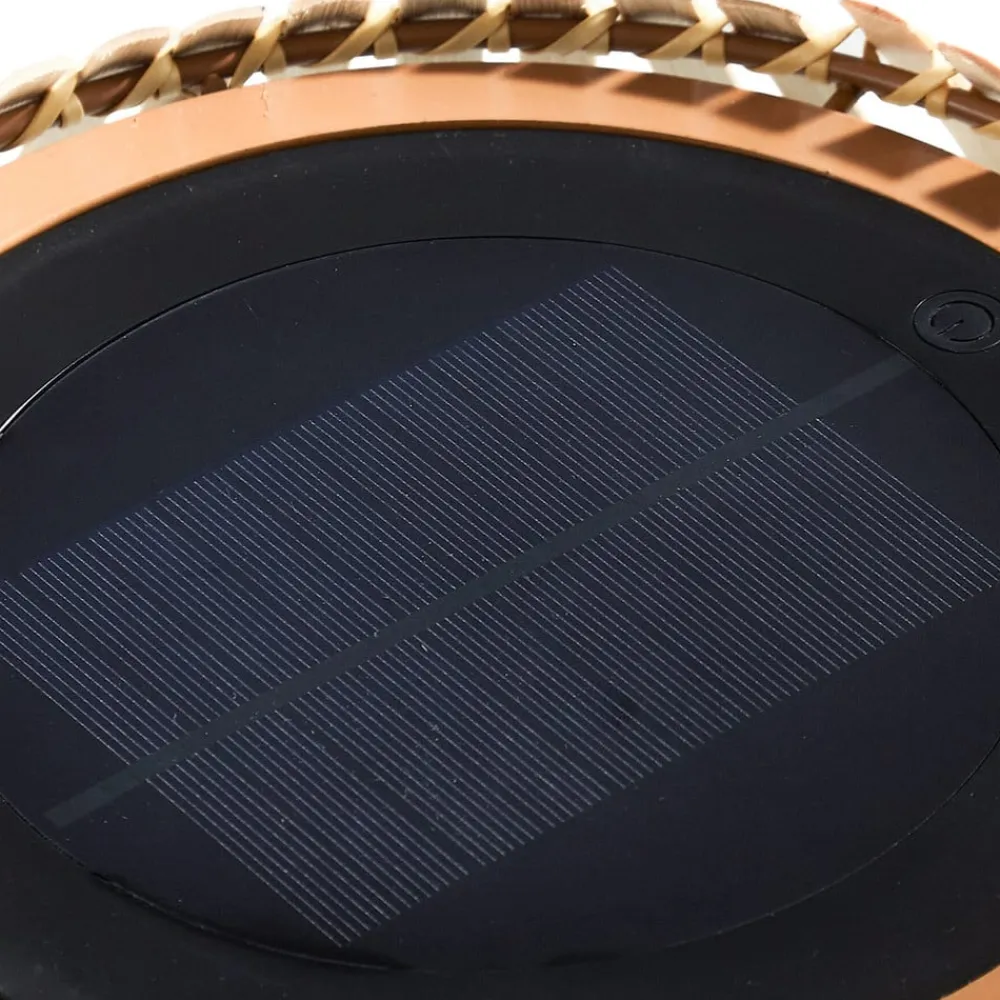 Lucande LED-gulvlampe Eligio, bambus, Ø 39 cm, RGB