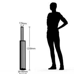 Lucande LED-gulvlampe Hylda, 123 cm, sort, aluminium