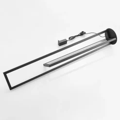 Lucande LED-gulvlampe Hylda, 123 cm, sort, aluminium
