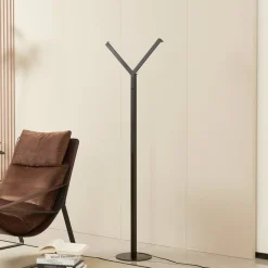 LED-gulvlampe Ilian, sort, metal, CCT, dæmpbar^Lucande Discount