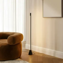 LED-gulvlampe Linija, sort, højde 110 cm, sensor^Lucande Online