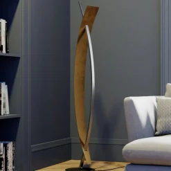 LED-gulvlampe Marija, sort, metal, højde 140 cm^Lucande