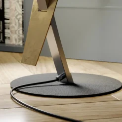 LED-gulvlampe Marija, sort, metal, højde 140 cm^Lucande