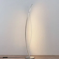 LED-gulvlampe Marija, sølv, dæmpbar, 140 cm^Lucande Outlet