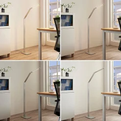 LED-gulvlampe Nicano, grå, metal, CCT, 125 cm^Lucande Hot