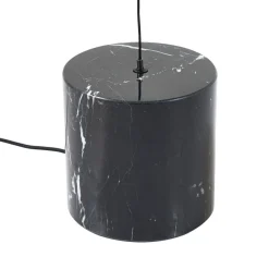 Lucande LED-gulvlampe Sphere, sort/opal, glas, dæmpbar