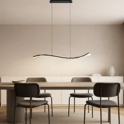 LED-hængelampe Alevia, sort/guld, CCT^Lucande Best