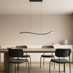 LED-hængelampe Alevia, sort/guld, CCT^Lucande Best