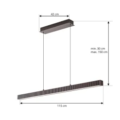 Lucande LED-hængelampe Emara, mørkt træ, eg, CCT