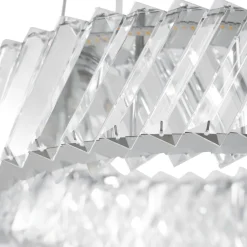 LED-hængelampe Glacis, krystal, Ø 40 cm, krom^Lucande Outlet