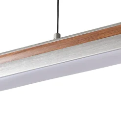 LED-hængelampe Lutana, rosaguld/træfarvet, 101 cm^Lucande Best