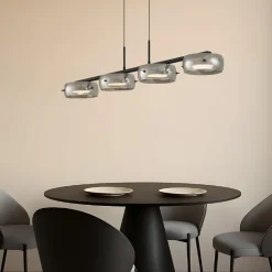 Lucande Pendellamper|Pendellamper>LED-hængelampe Martis, sort, 4 lyskilder, dæmpbar