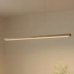 LED-hængelampe Maruta, træ, bjælke, 120 cm, 3000K^Lucande Hot