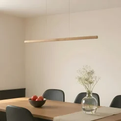 LED-hængelampe Maruta, træ, bjælke, 120 cm, 3000K^Lucande Hot