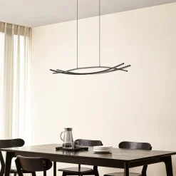 Lucande LED-hængelampe Sayori, 98 cm, sort, dæmpbar