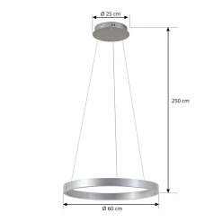LED-hængelampe Yonam, Ø 60 cm, 1 lyskilde, aluminium, CCT^Lucande Best