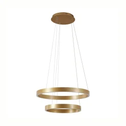 Lucande LED-hængelampe Yonam, Ø 60 cm, 2 lyskilder, guld, CCT