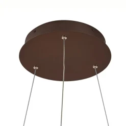 LED-hængelampe Yonam, Ø 60 cm, 1 lyskilde, brun, CCT^Lucande Online