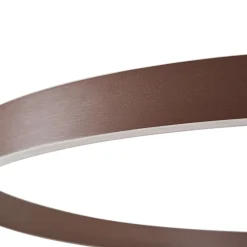 Lucande LED-hængelampe Yonam, Ø 80 cm, 1 lyskilde, brun, CCT