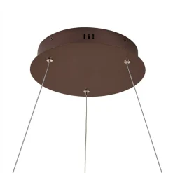 Lucande LED-hængelampe Yonam, Ø 80 cm, 1 lyskilde, brun, CCT