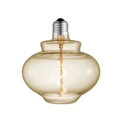 Lucande LED-klokkelampe, E27 4W, ravfarvet, Ø 16 cm, 2700K