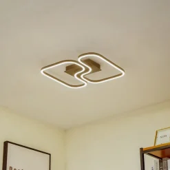 Lucande LED-loftlampe Amiya, 47,6 cm, sort, aluminium