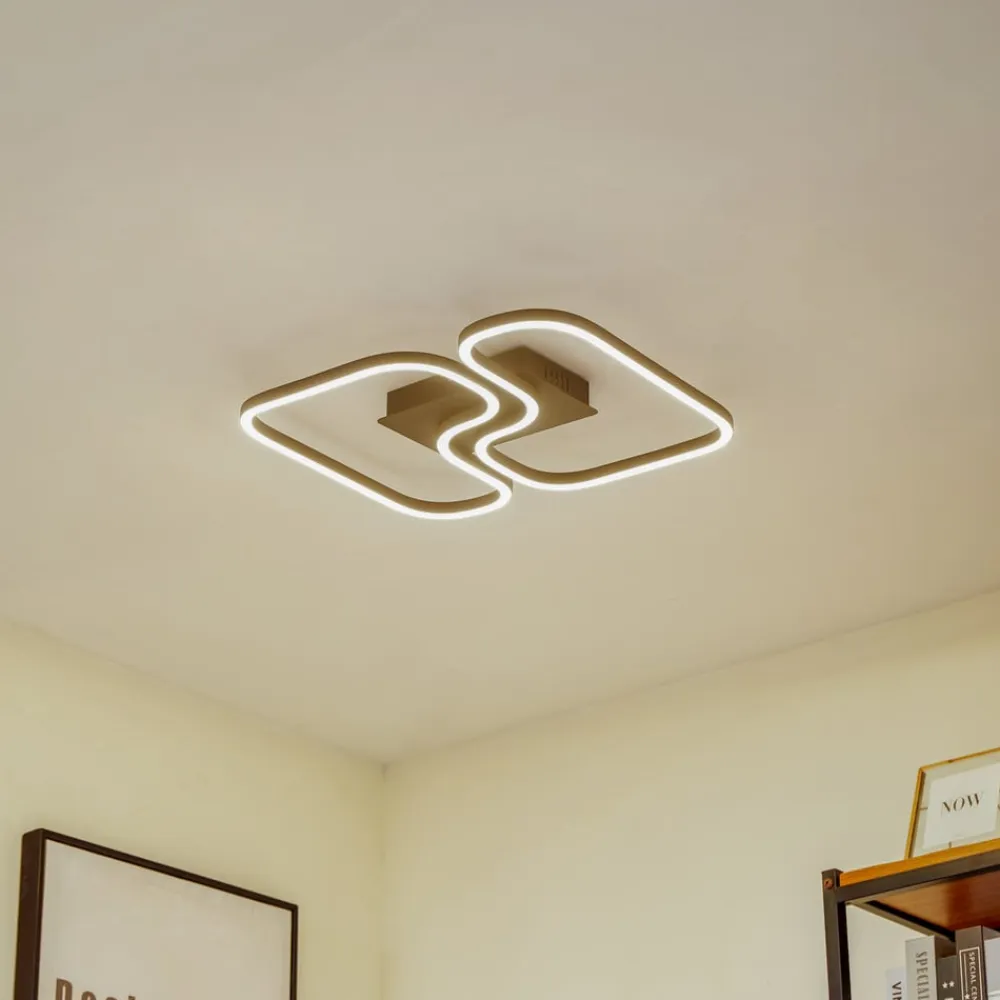 Lucande LED-loftlampe Amiya, 47,6 cm, sort, aluminium