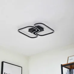 Lucande LED-loftlampe Amiya, 47,6 cm, sort, aluminium