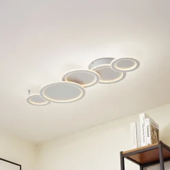 Lucande Gang|Loftlamper>LED-loftlampe Diala, hvid, metal, 96 cm