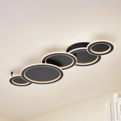 Lucande Loftlamper|Loftlamper>LED-loftlampe Diala, sort, metal, 96 cm