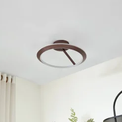 LED-loftlampe Eldra, kaffebrun, Ø 55 cm, CCT^Lucande Online