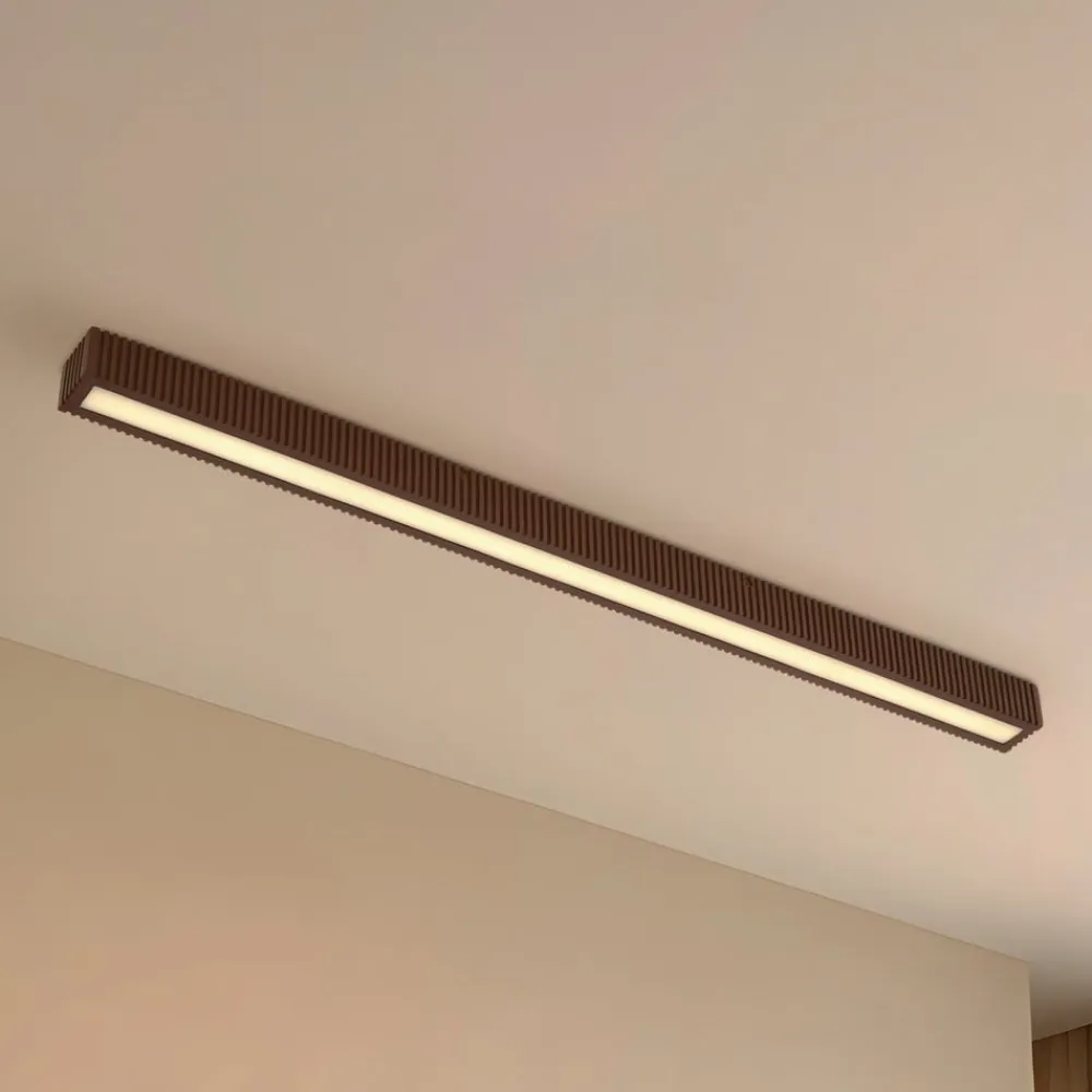 LED-loftlampe Emara, mørkt træ, eg, dæmpbar^Lucande Hot