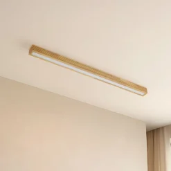 Lucande LED-loftlampe Emara, lys træ, eg, dæmpbar