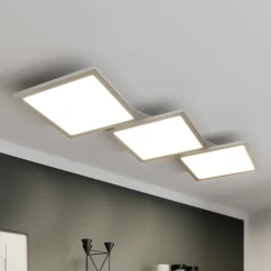 Lucande LED-loftlampe Ilira, 3 lyskilder, sølv, CCT, dæmpbar